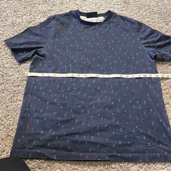 Scotch and Soda Amsterdam Couture XL Blue Black Multicolor Pattern T Shirt - Picture 2 of 4